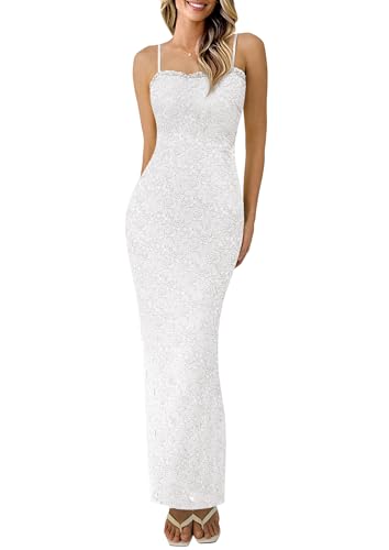 PRETTYGARDEN Summer Dresses for Women 2025 Lace Floral Bodycon Semi