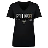 500 LEVEL Ryan Rollins Milwaukee Bucks Women's V-Neck T-Shirt - Ryan Rollins Milwaukee Bucks Elite WHT (Black, X-Large)