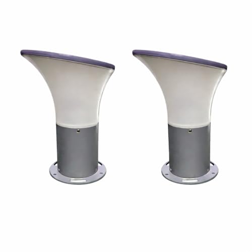 Image of SINOMAN Modern Gate Light Outdoor Waterproof Post Lamp with Wide Glow Design Decorative Fence and Entrance Lighting for Home, Villa, or Garden (PVC) (Pack of 2) (Without Bulb)