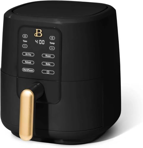 Beautiful 3 Qt Air Fryer, LED Display, Nonstick Ceramic Non Toxic PFOA PFOS Free, 4 Preset Functions, 170°F to 400°F, Drew Barrymore Air Fryer Kitchen Appliances - Black