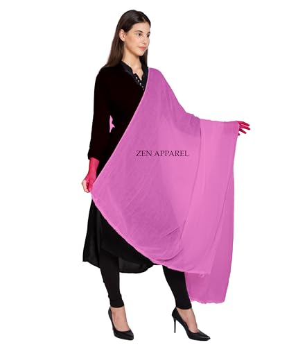 Image of Zen Women's Solid Premium Cotton Dupatta 2.25 Meters 100% Pure Cotton