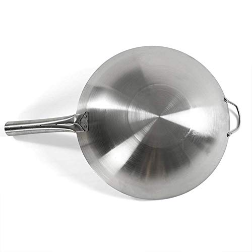 Wok profesional grande acero 43 cm plateado miniatura 2