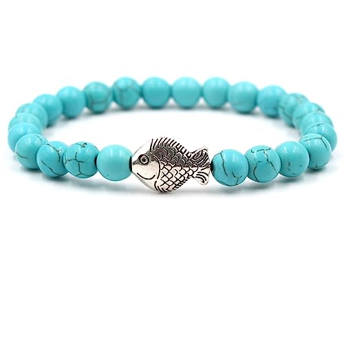 Bracelets en pierre naturelle perle 8 mm élastique 19 cm pour homme et femme - 3