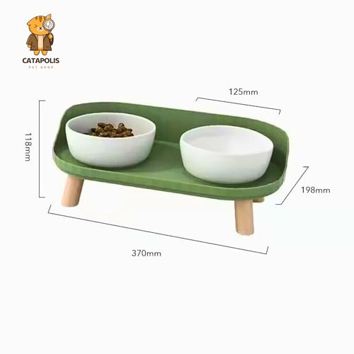 Bol animaux grand modèle en céramique blanche et verte au design épuré - 4