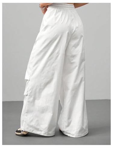 Women's Y2k Parachute Pants Wide Leg Baggy Pants Elastic Waist Sweatpants with Pockets Track Streetwear2