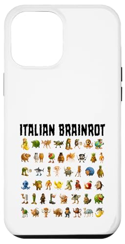 Italiano Brainrot Gen-Z Meme Funny Brain Pudrición Todos los Personajes Carcasa para iPhone 12 Pro MAX