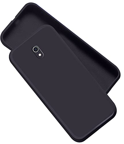 Image of A rtistque Liquid TPU Silicone Matte Shockproof Flexible with Camera Protection Soft Back Cover Case for Mi Redmi 8A - Black