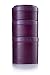 BlenderBottle C01735 GO STAK ProStak Twist n' Lock Storage Jars Expansion 3-Pak with Pill Tray Plum