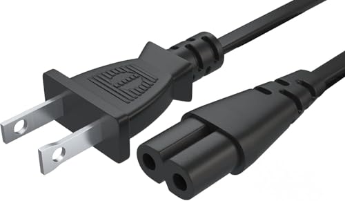 10FT LG TV Power Cord for LG TV 24' 28' 32' 40' 43' 48' 49' 50' 55' 60' 65' 75' 80' 85' LCD HD Smart 4K TVs 2 Prong AC Power Cable, 43LH570A 55UH6090 55LH575A 55UH6030 32LH500B Replacement Cable
