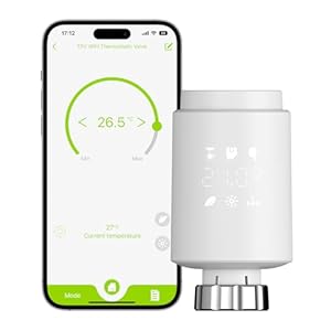 Smartes Heizkörperthermostat WiFi Zusatzprodukt kompatibel mit Alexa, Google Assistant für Heizung & Digitale Einzelraumsteuerung per Tuya Smart Life App – Einfache Installation, Heizkosten sparen