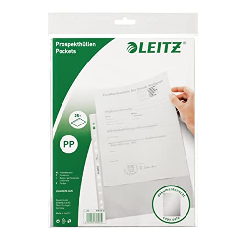 Leitz Maxi Prospekthüllen 5er-Set – A4, Dehnbar Für Bis Zu 200 Blatt, 0,17 Mm PVC, Obere Öffnung
