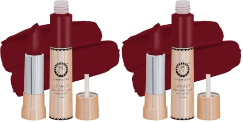 Image of Colors Queen 2 in 1 Matte Lipstick | Lip Matte | Long Lasting Gloss, Waterproof, Non Transferable| (26 - Indian Red 8g) (Pack of 2)