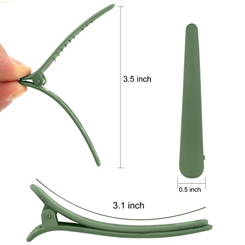 24 Pinzas para cabello tipo aligátor, 3.1 pulgadas, verde mate miniatura 2