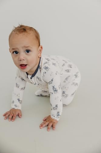 Image of Copper Pearl Baby Zip-Up Footie Pajamas - Soft Stretchy Sleep and Play Footies for Boys and Girls