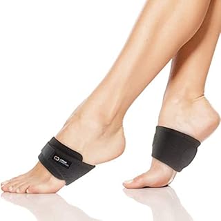 Copper Compression Adjustable Padded Arch Support - 2 Plantar Fasciitis Braces/Sleeves. Foot Care, Heel Spurs, Feet Pain Relief, Flat & Fallen Arches, High Arch, Flat Feet (1 Pair - One Size Fits All)