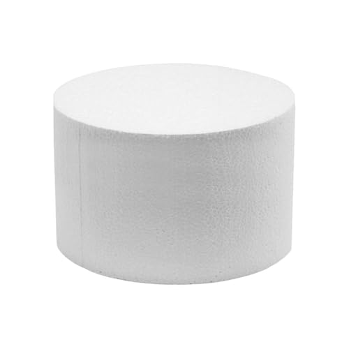 Image of OMKRAFT Round Cake Dummy 8 x 6 Inch | High Density Foam Cake Base for Cake Decoration, Practice & Display | Reusable Dummy Cake for Bakers | Pack of 1