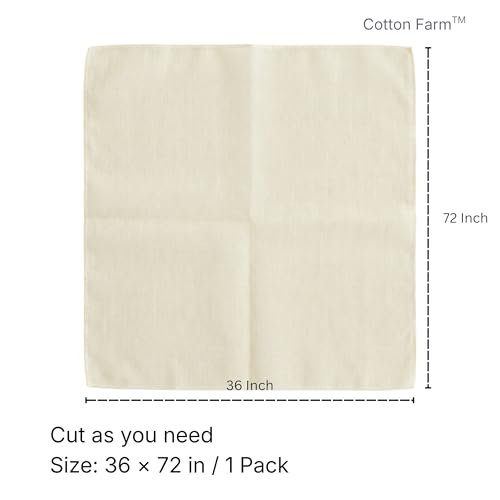 Image of Cotton Farm Grade 100 XL Cheese Cloth for Straining & Cooking; 18 Sq. Ft. (2x1 yards); 100% Unbleached Cotton Cheesecloth; Reusable with Finished 2 Edges; Ultra-Dense (the finest) Butter Muslin