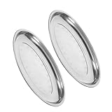 HOMOCONO 2個 オーバル スナック プレート リー サービング トレイ ステンレス スチール スナック トレイ 食品 ストレージ トレイ フルーツ ディナー プレート 絶品 ロースト 肉 プ