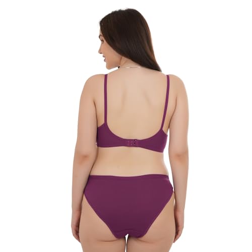 Image of UNITRUST Premium Lingerie Set with Full Coverage Non-Padded Bra and Hipster