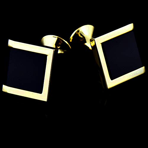 Mancuernillas de cobre para hombre con ágata negra miniatura 4