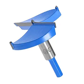 TA-VIGOR 85mm Forstner Drill Bit, Tungsten Carbide Forstner Bit with Hex Shank, Boring Bit Cutter for Woodworking Hole Drilling (Blue, Gray Tone)