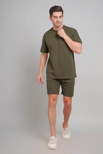 Image of Men's Cord Set T-Shirt and Shorts | Casual Matching Outfits for Men | Comfortable Summer Activewear, Gym, Sports & Lounge Wear | Night Wear Suit for Men
