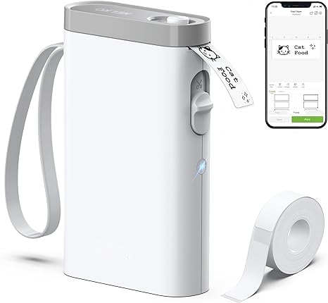 POLONO P21 感熱ラベルライター 2インチ 値札プリンター DIYラベル 業務用 アドレスラベルメーカー 小型QRコード/シール/バーコード ミニプリンター Bluetooth接続 郵便宛名、値食品表示、梱包発送、アドレス、ラッピング、冷蔵庫収納、配送ラベル、整理整頓のサムネイル