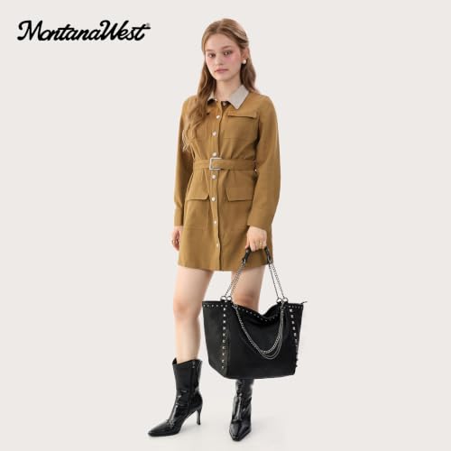 Image of Montana West Large Tote Bag for Women Oversized Shoulder Purses with Chain Handbags