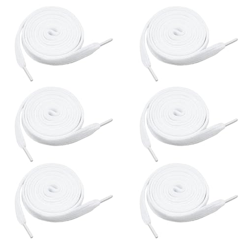 HonGien 3 par platt sko spets ersättning sneaker snören 9 mm bred skospets för sneakers sneakers skor skor fotboll rugby gym löpning mode, Vitt, En Storlek