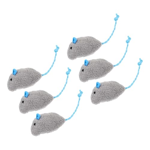 iplusmile 6個 室内猫用の猫のおもちゃ 猫マウス動物のおもちゃ 猫用マウスのおもちゃ 猫の 毛深い猫用の猫用ブラシ 猫のパズル クリンクルキャットニップのおもちゃ ぬいぐるみ