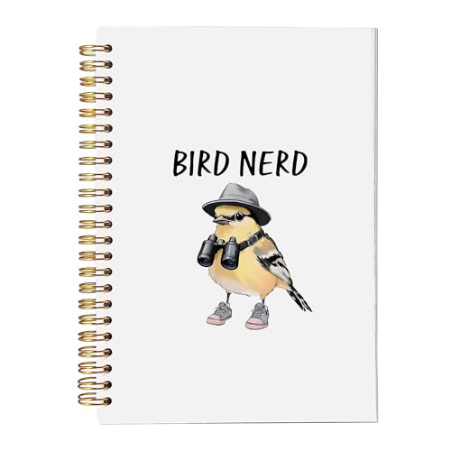 Funny Bird Nerd Spiral Notebooks, Cute Birds Watching Journal, Birds Lovers Watchers Gifts for Women Men Journal, Bird Birding Enthusiast Notebook 5.5x8.3 Inch