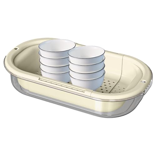 シンクカランダー - キッチンヌードルストレーナー,果物カランダー ベリー洗い パスタ水切り 食器乾燥 キッチンシンク アパート RV キャンプ サラダ準備用