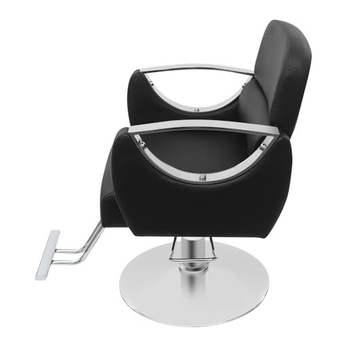 Artist Hand Salon Chair, 360° Swivel Hydraulic Barber Chair Hair Beauty Salon Equipment Barber Styling Chair Tattoo Chair Salon & Spa Chairs for Hair Stylist Women Man (Black+Silver)