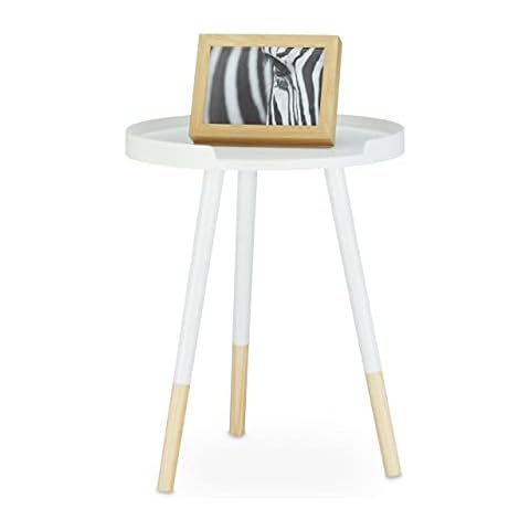 Table d'appoint Relaxdays blanche Cover