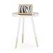 Produktbild Relaxdays Beistelltisch skandinavisches Design, 70er, Nachttisch mit Rand, dreibeinig, H x B x T: 49 x 40 x 40 cm, weiß