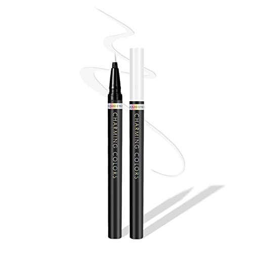 Music Flower Lápiz de Ojos de Color, Resistente al Agua y a Prueba de Manchas Lápiz de Ojos Líquido, Múltiples Opciones de Color, Lápiz Flexible Para un Fácil Control, Blanco