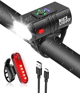 Victoper Luci Bici, Luce Bici Anteriore Posteriore Lumini Ultra Alti Luci Bicicletta LED modalità Multiple IPX 5 Ricaricabile Tramite USB Adatto per Maggior Parte delle Biciclette