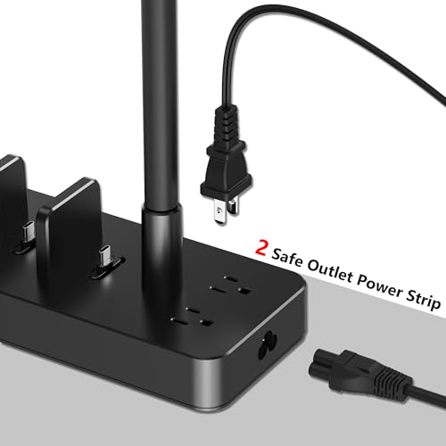 Drevet Charging Station for Multiple Devices, 6 Port USB C Fast Charger Station with 2 AC Outlets and Headset Stand, USB Charging Dock Compatible with Cellphone, Tablet, Kindle, iPhone, iPad and More - Thumbnail 5