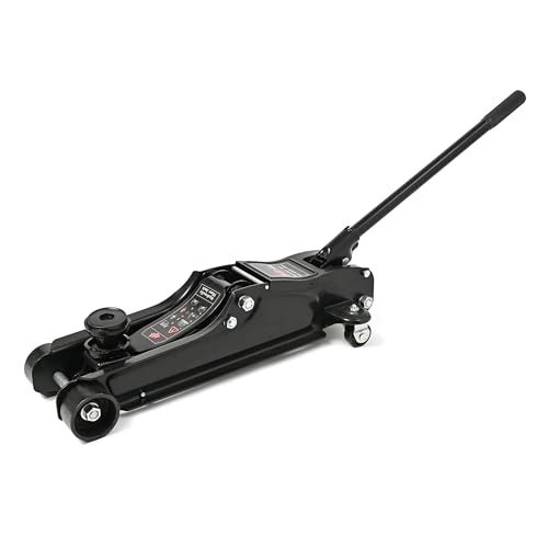 Rikopin(リコピン) ガレージジャッキ 2.5t フロアジャッキ 油圧式ジャッキ ローダウン 車用 タイヤ交換 油圧式 自動車 (2.5t-ローダウン対応-ブラック×ブラック)
