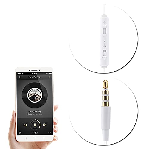BAFOVY Auriculares Internos con Tubo de Aire Flexible y Micrófono para Auriculares con Cable iOS y para Conducir Hacer Ejercicio (White) - imagen 2