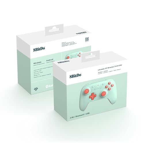 Image of AKNES 8Bitdo Ultimate 2C Wireless 2.4G Controller for Windows PC and Android, Gamepad with Hall Effect Joysticks and Hall Triggers, 1000Hz Polling Rate, Remappable L4 /R4 Bumpers - Mint | Gamepad with Hall Effect Joysticks and Hall Triggers, 1000Hz Polling Rate, Remappable L4 /R4 Bumpers - Mint