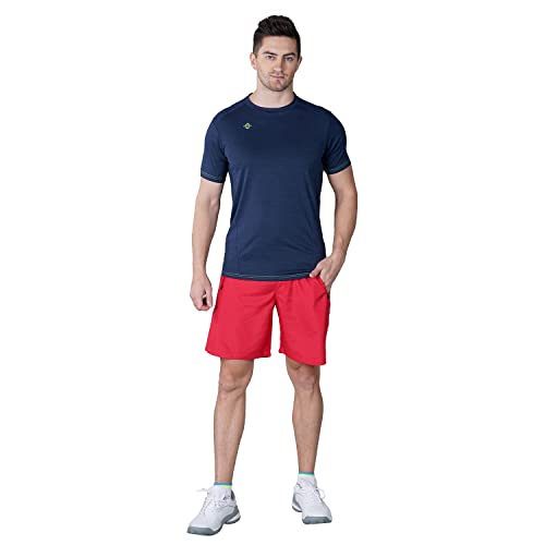 Image of Nivia Urban Peach Shorts for Men | Shorts for Gym | Sports Shorts | Running Shorts (Red /Black,XS)