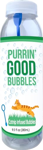 Purrin Good Bubbles Cat Toy 9.5 fl oz Natural Plant-Based Catnip Infused Bubble Solution