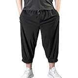 [Ｋａｙｉｙａｓｕ] ハーフパンツ メンズ 接触冷感 ショートパンツ 半ズボン XL-6XL 大きいサイズ ゆったり ストレッチ スポーツ 七分丈 軽量 無地 薄手 通気 速乾 カジュアル アウトドア 夏(2XL ブラック)