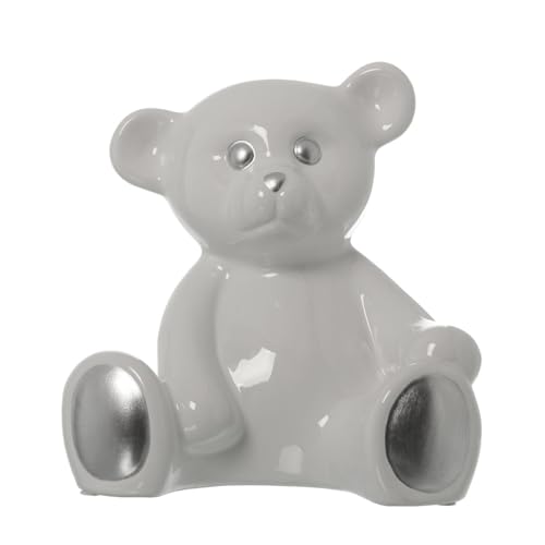 Ours en céramique blanche : statue décorative chic pour étagère et table basse - 2