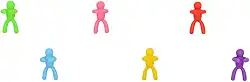 Mimo Style Jogo Marcador de Copos 06 Peças, Com Formato de Homenzinhos Coloridos. Feitos de Silicone. Podem Ser Colocados em Taças e Copos em Festas, Casamentos ou Jantares, SN20087