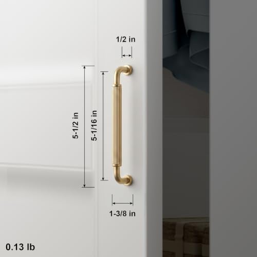 Image of Goo-Ki Champagne Bronze Cabinet Pulls Fluted 5 in Hole Centers, 6 Pack