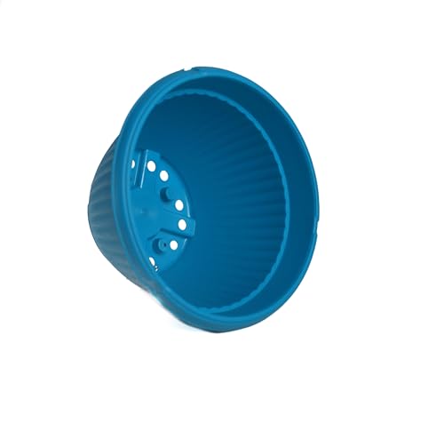 Image of Harshdeep Hanging Planters for Balcony - Bello - Indoor Outdoor Home Terrace Garden Decorative Round Sustainable Plant Container 10 Inch Set of 5 (Blue)