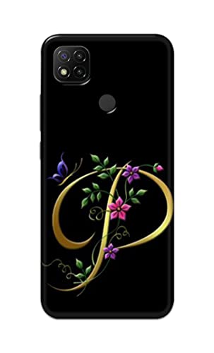 Image of Printed Hard Back Cover Case for Mi Redmi 9C Back Cover (Alphabet P) -1803