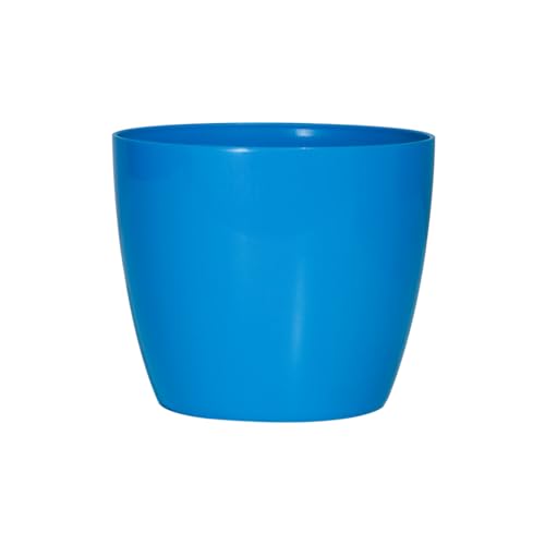 Image of Harshdeep Plant Pots - Valencia - Indoor Outdoor Home Living Room Office Garden Decorative Round Plastic Planters 8 Inch Set of 4 (Blue)